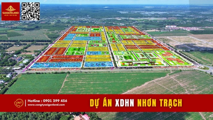 Saigonland  Cần bán nền Nhà Phố 100m2 sổ sẵn tại dự án XDHN Nhơn Trạch Đồng Nai